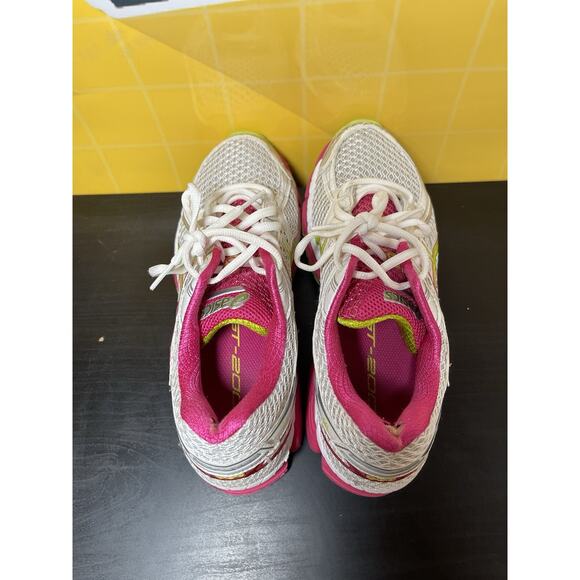 Asics GT 2000 IGS Women's 8 Running Shoes White Pink Yellow T3P8N Fluid Ride - Picture 5 of 8
